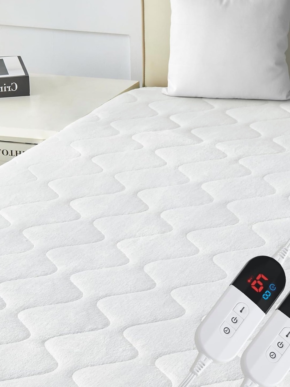 Easthome Queen Size Heated Mattress Pad with Dual Control Mattress Pad Cover